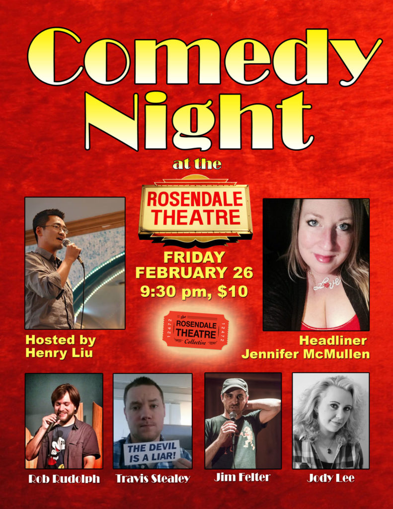 FLYER WEB Comedy Night 2-26-16 Rosendale Theatre